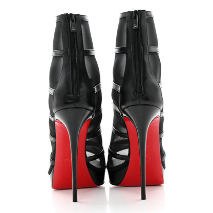 Christian Louboutin Mesh Doux Voile 120 Peep Toe Platform Booties 39.5 Black 5 of 12