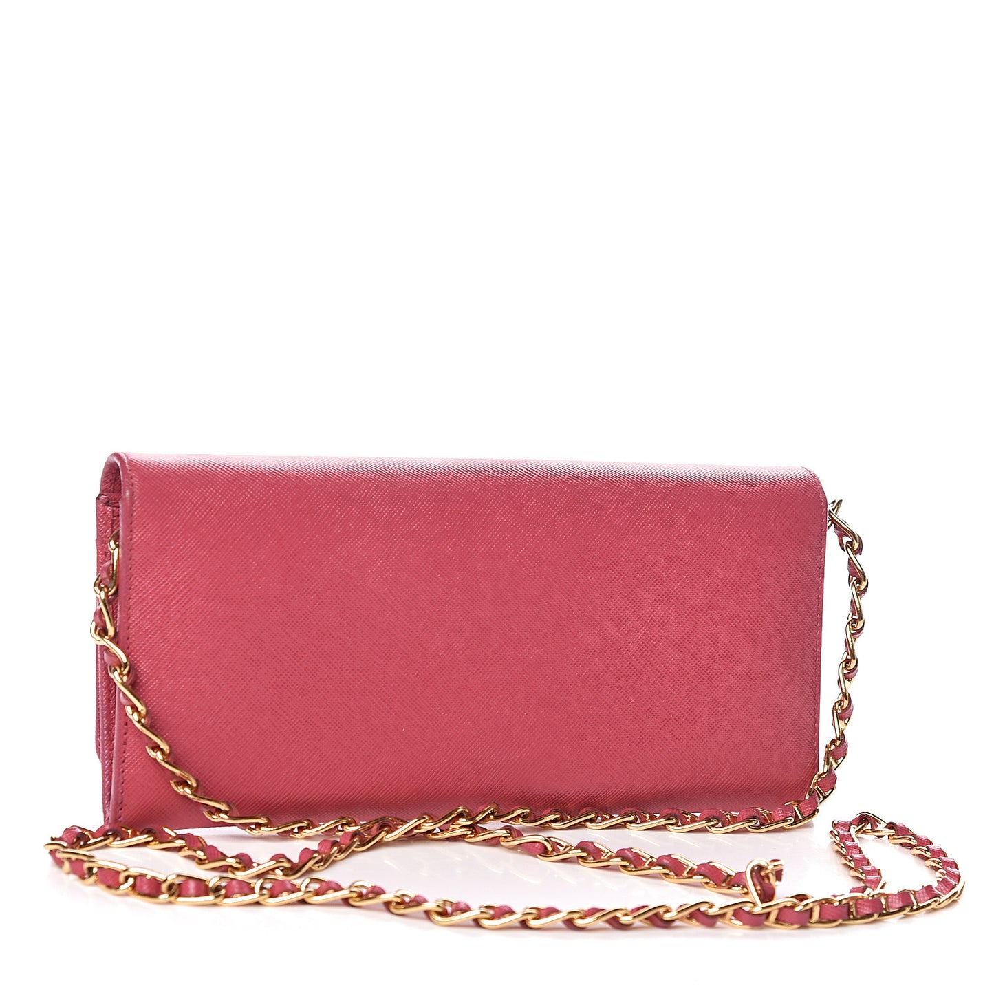 Saffiano Metal Oro Chain Wallet Peonia