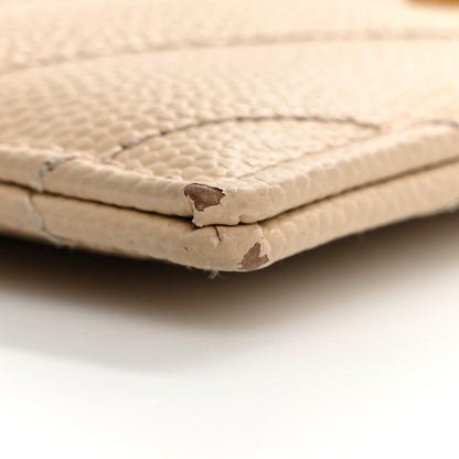 Saint Laurent Grain De Poudre Matelasse Chevron Monogram Credit Card Case Nude Powder 12 of 14