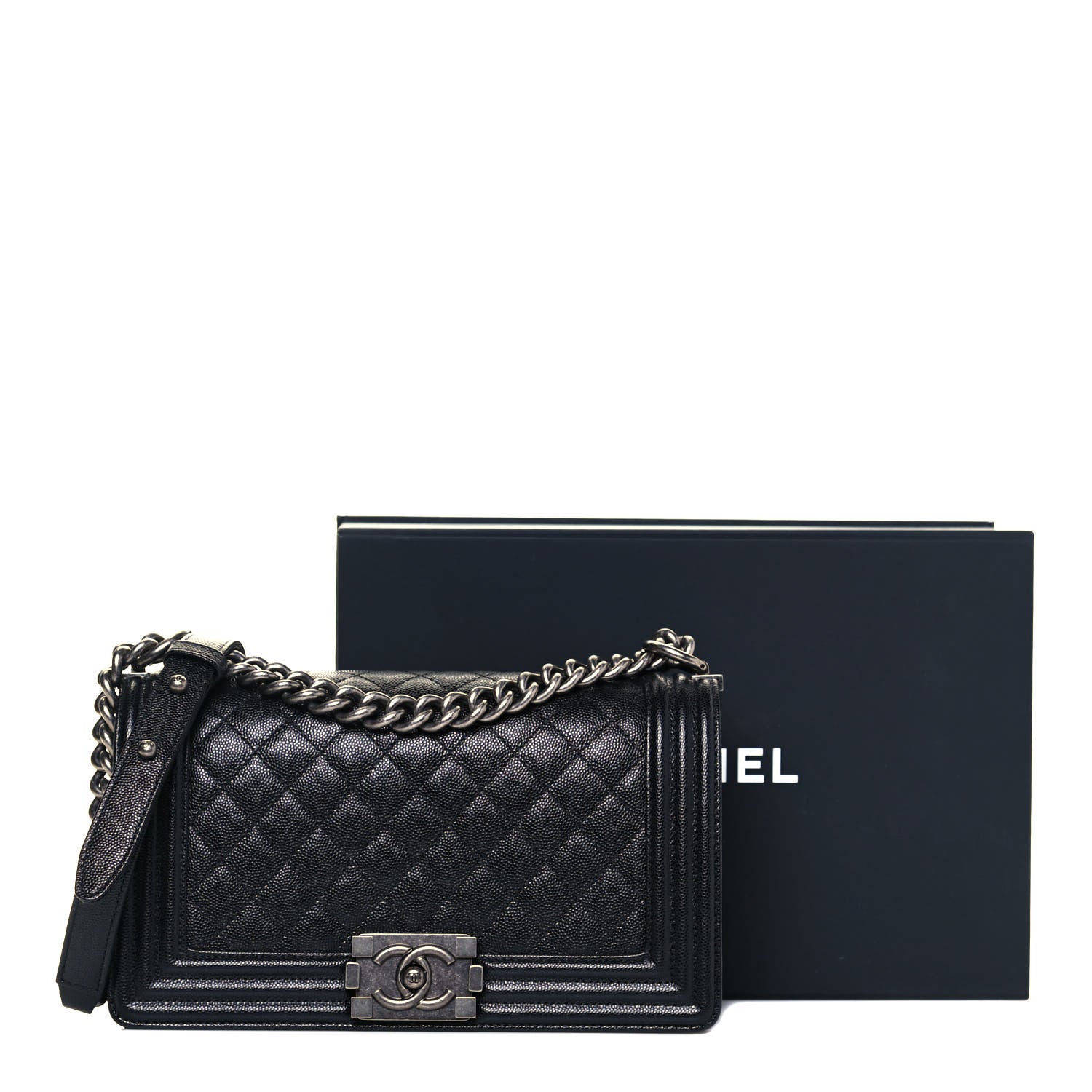 Chanel Caviar Quilted Medium Boy Flap Black 13 of 13