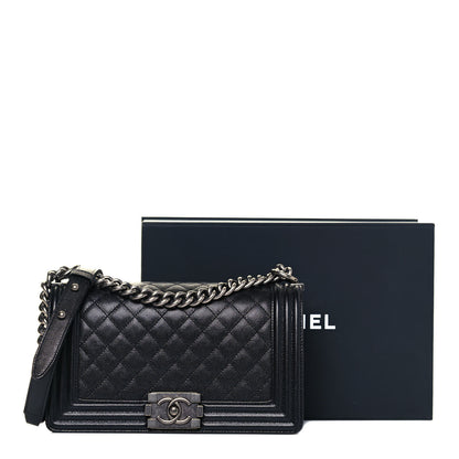 Chanel Caviar Quilted Medium Boy Flap Black 13 of 13