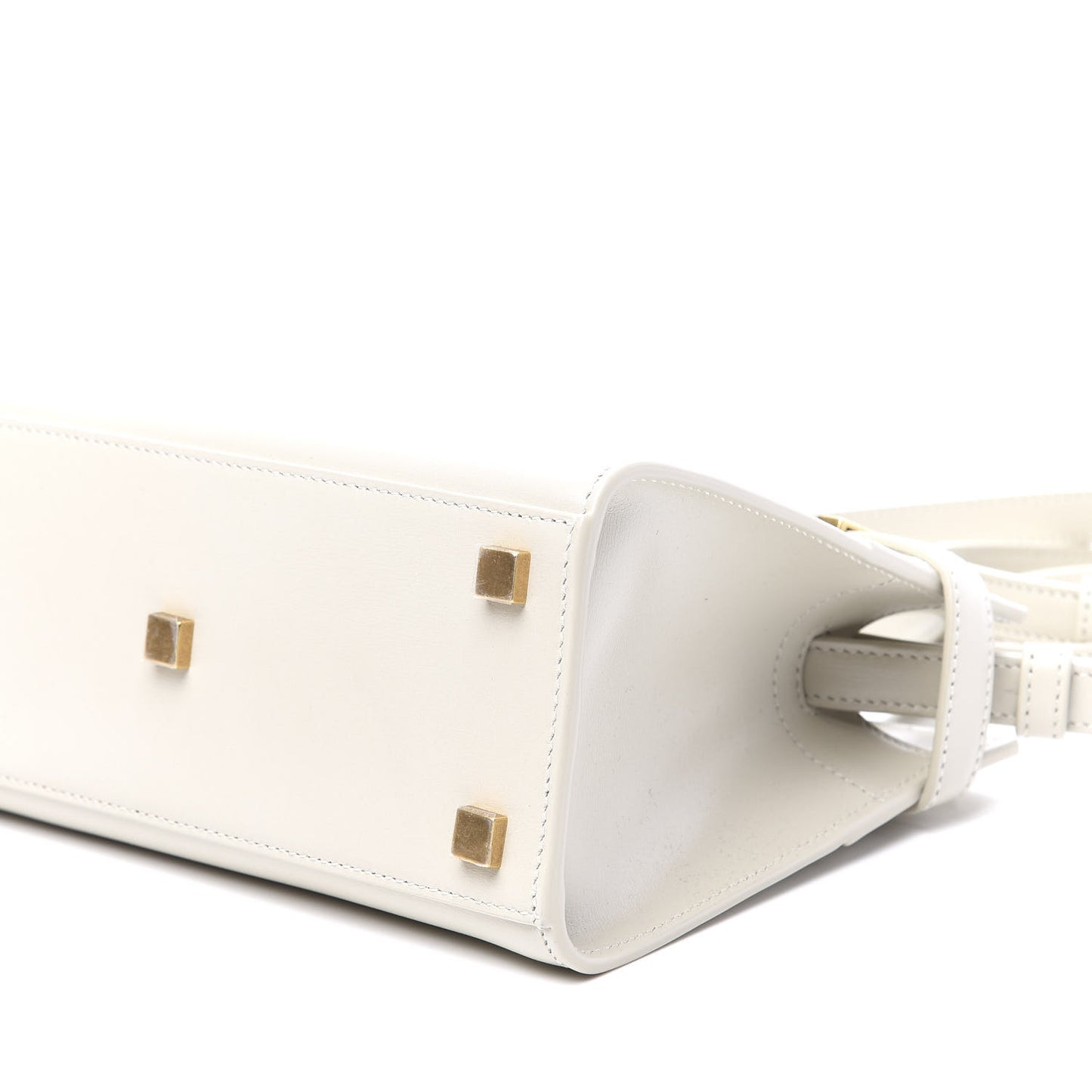Smooth Calfskin Nano Manhattan Shopper Tote Crema Soft