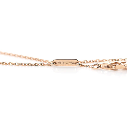 Van Cleef & Arpels 18K Rose Gold Carnelian Sweet Alhambra Heart Bracelet 5 of 6