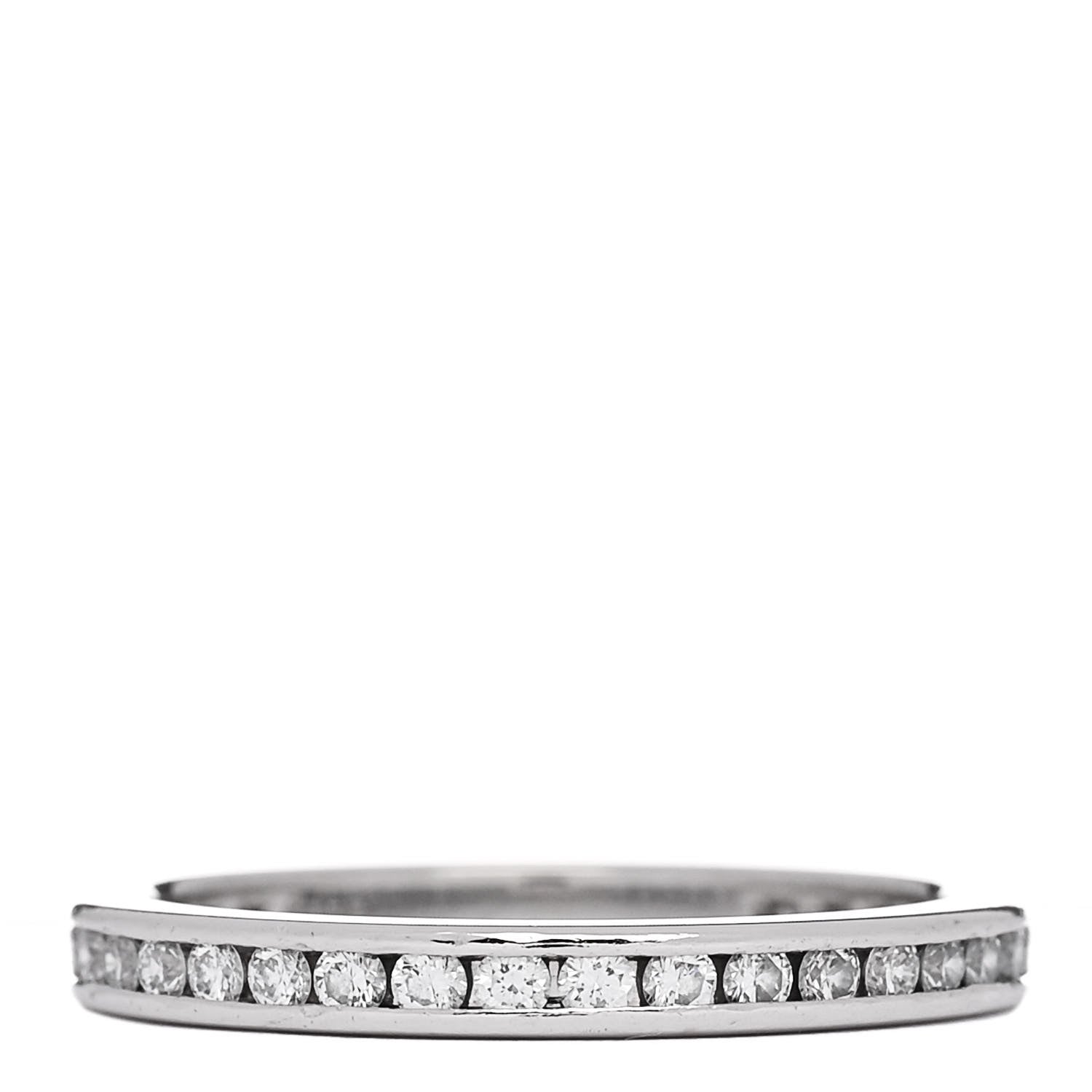 Tiffany Platinum Diamond .50ctw 2mm Eternity Band Ring 53/6.5 3 of 4