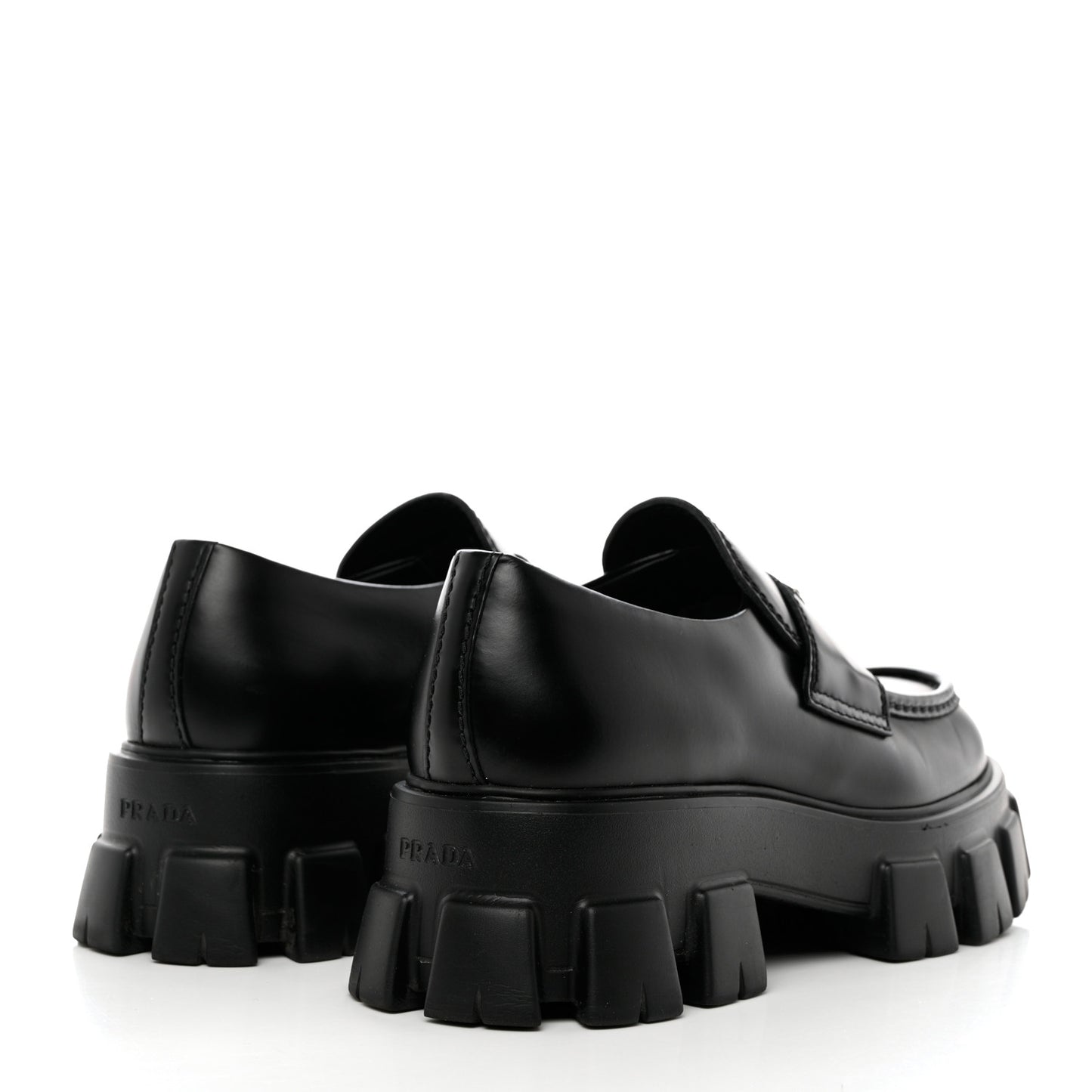 Spazzolato Rois Metal Triangle Logo Mens Monolith 60mm Loafers 7.5 Black