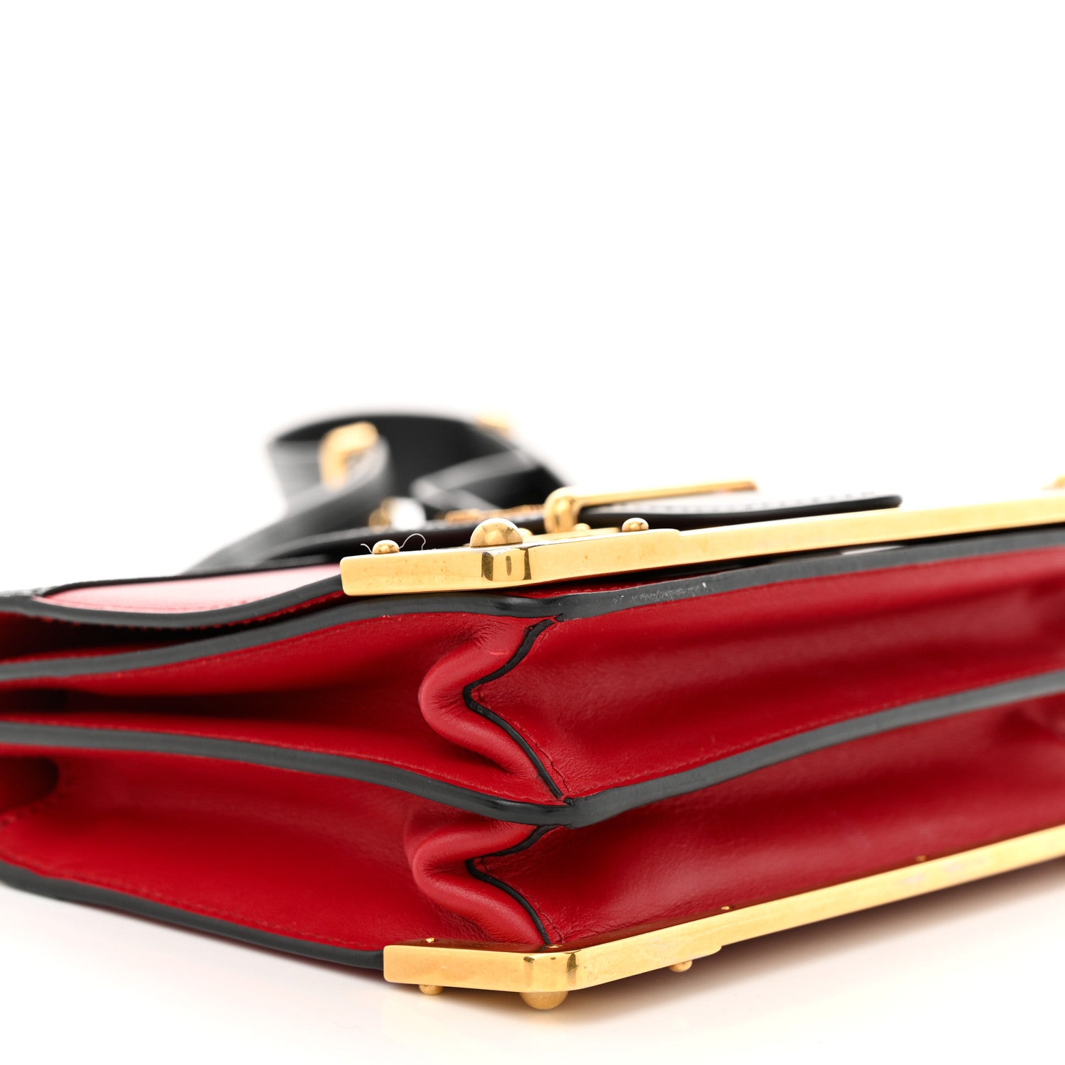 Prada City Calfskin Saffiano Cahier Bag Fuoco Black 8 of 9