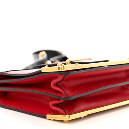 Prada City Calfskin Saffiano Cahier Bag Fuoco Black 8 of 9