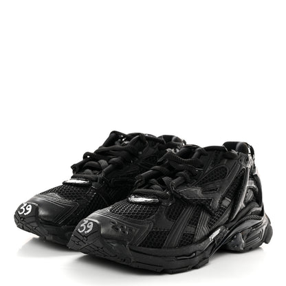 Balenciaga Mesh Rubber Monocolor Womens Runner Sneakers 39 Black 3 of 9