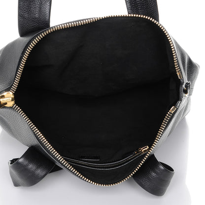 Tom Ford Pebbled Calfskin Medium Amber Zip Tote Black 5 of 6