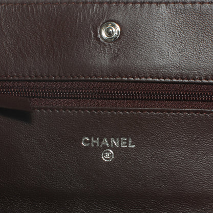 Chanel Lambskin Quilted Boy Wallet On Chain Burgundy 5 of 8