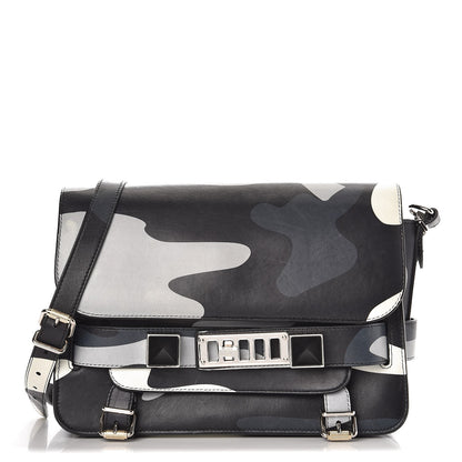Proenza Schouler Calfskin Camouflage Print PS11 Classic Shoulder Bag Black 1 of 12