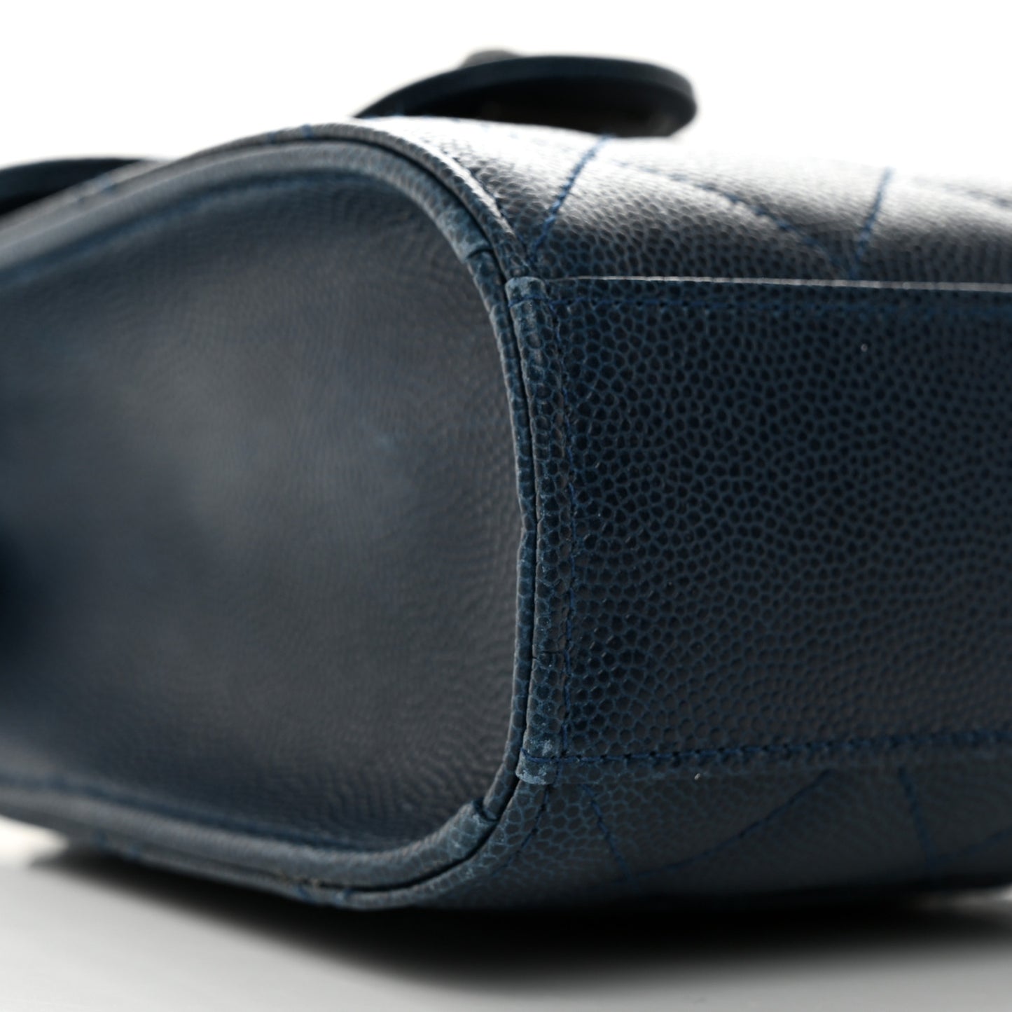 Caviar Quilted Extra Mini Wallet On Chain WOC Blue