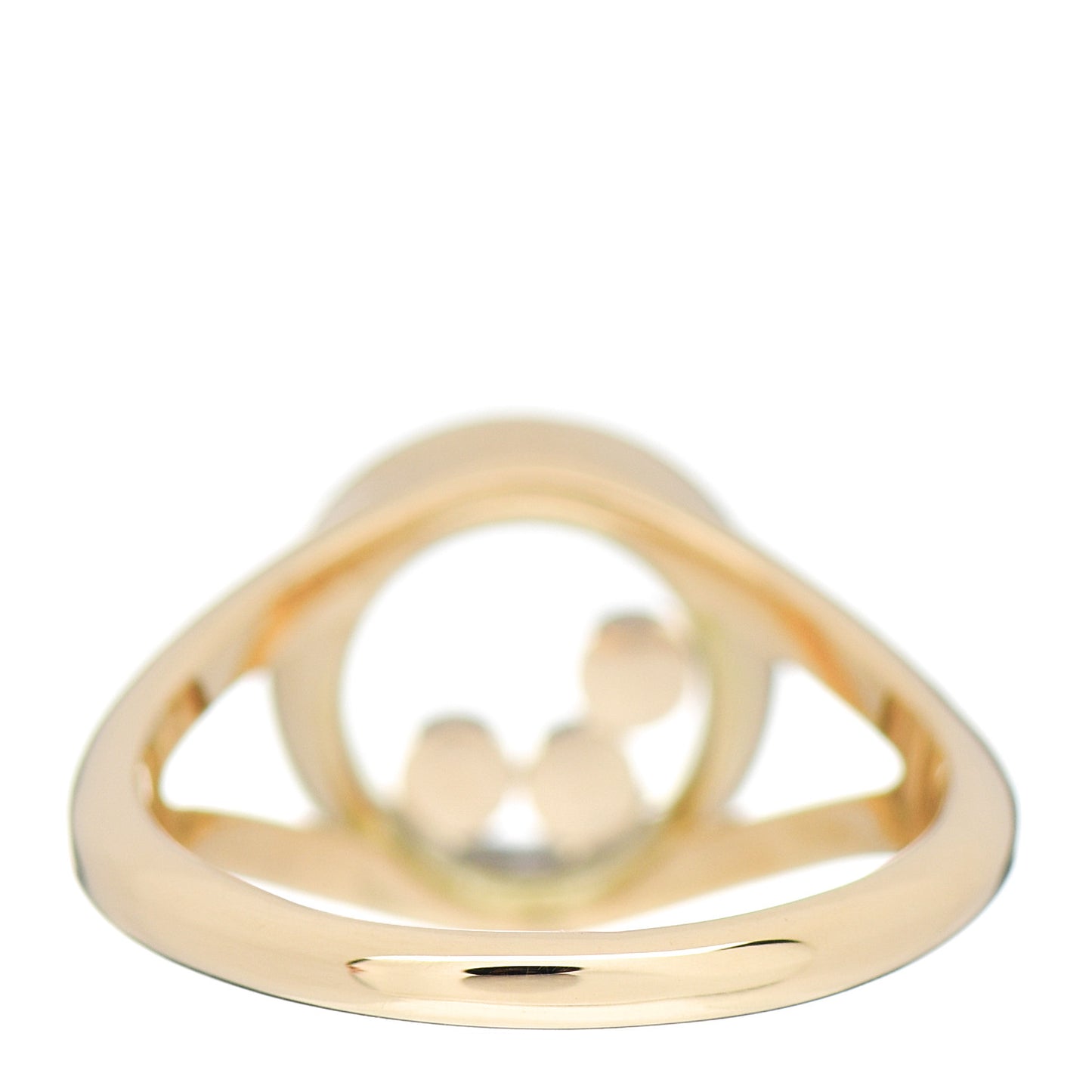 18K Yellow Gold Diamond 3 Happy Diamonds Circle Ring 53 6.25