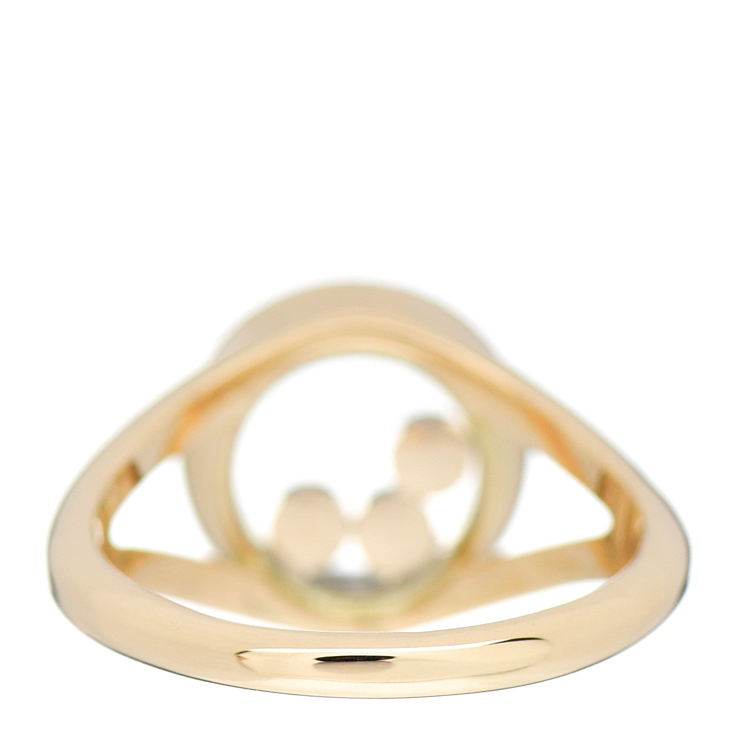 Chopard 18K Yellow Gold Diamond 3 Happy Diamonds Circle Ring 53 6.25 4 of 5