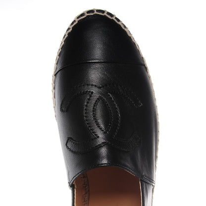Chanel Lambskin CC Espadrilles 37 Black 8 of 8