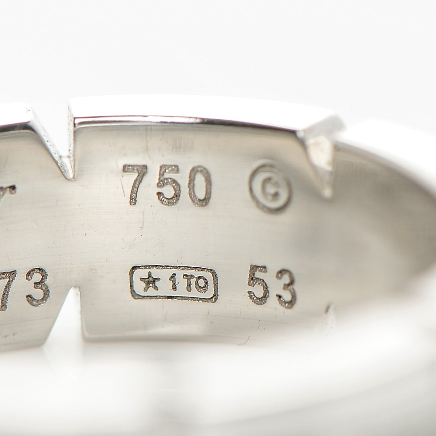 18K White Gold Diamond Tank Francaise Ring 53 6.25