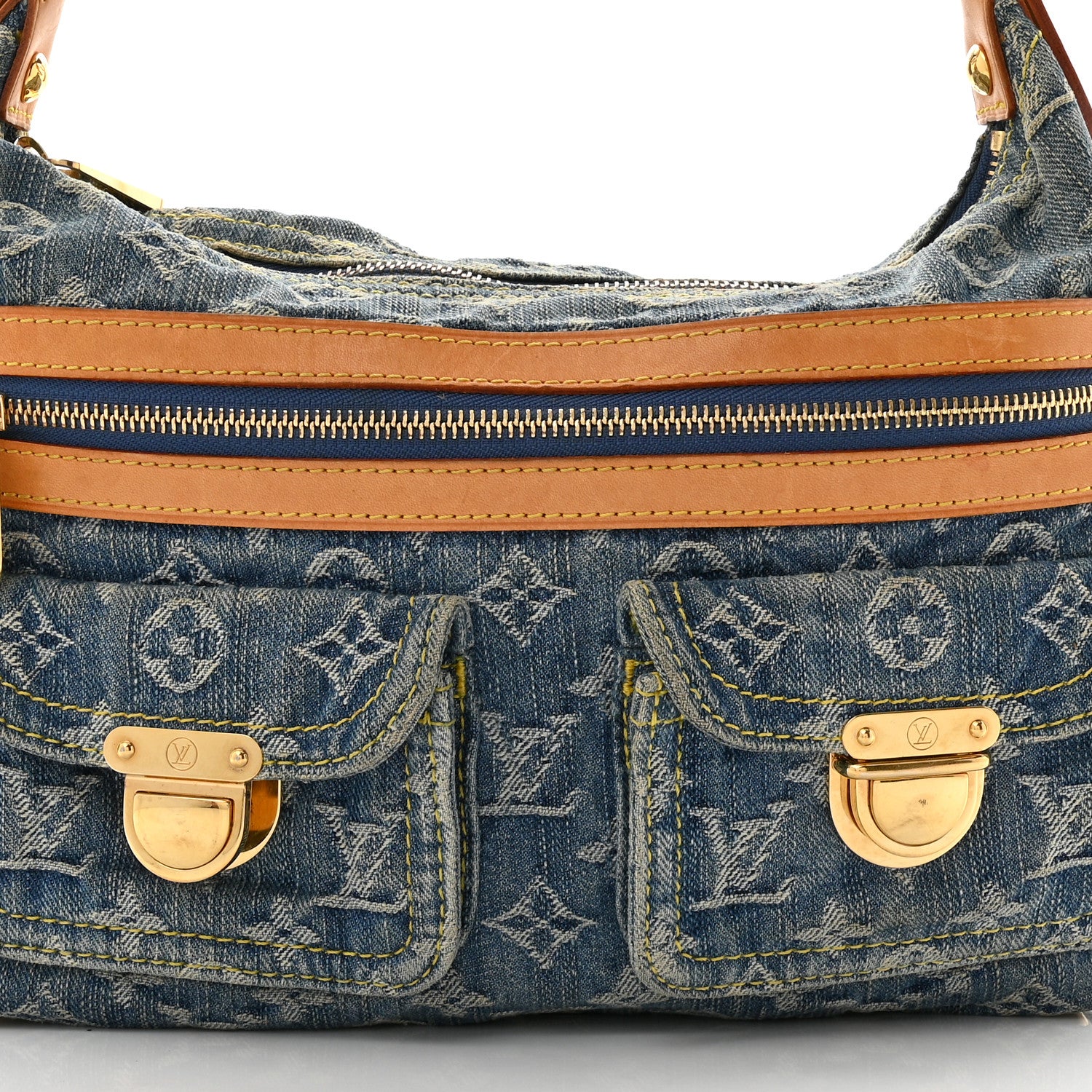Louis Vuitton Monogram Denim Baggy PM Blue 6 of 8