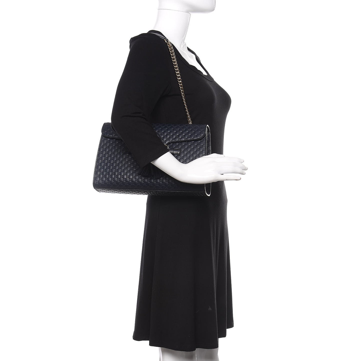 Soft Microguccissima Medium Emily Chain Shoulder Bag Blue