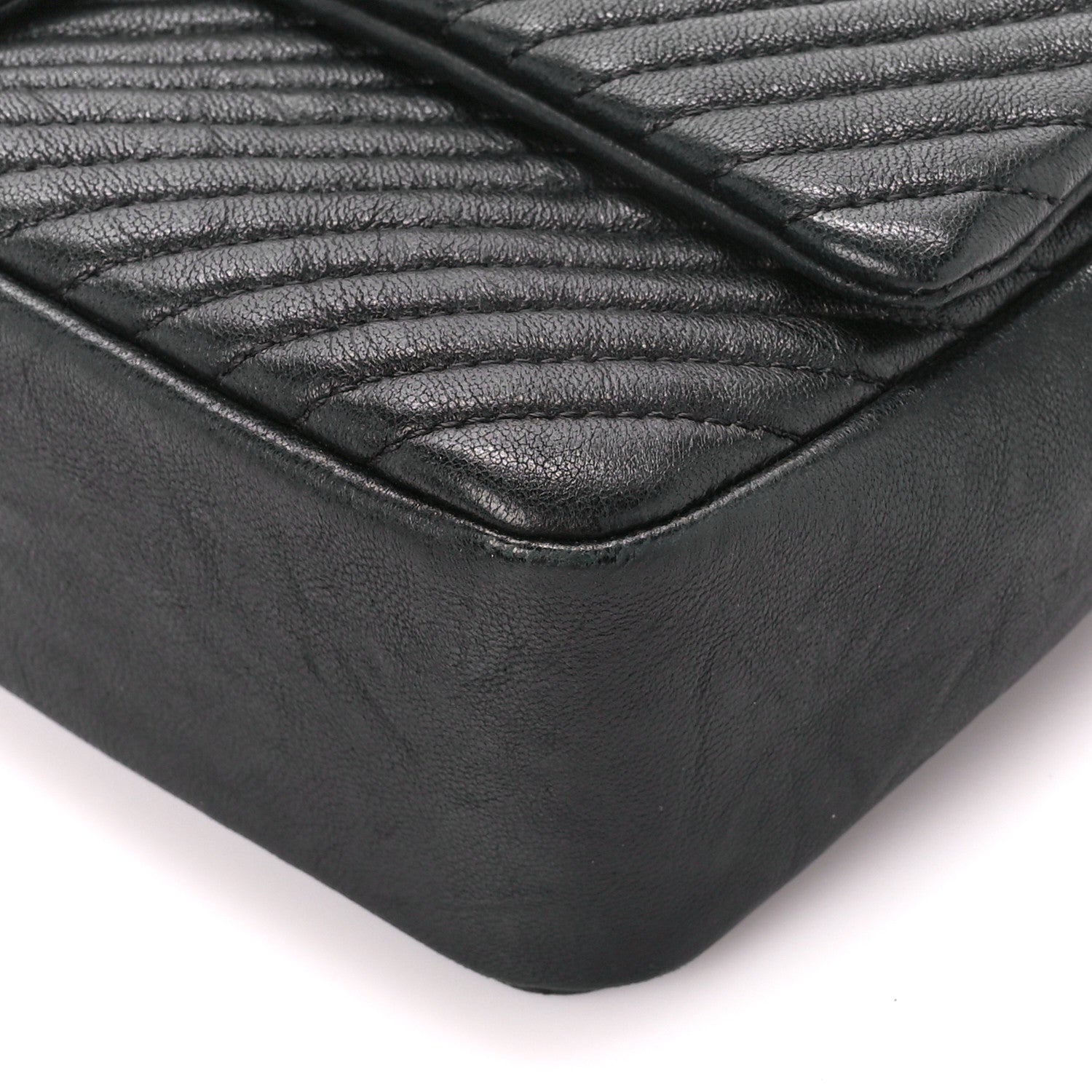 Chanel Calfskin Chevron Quilted Medium Surpique Flap Black 11 of 12