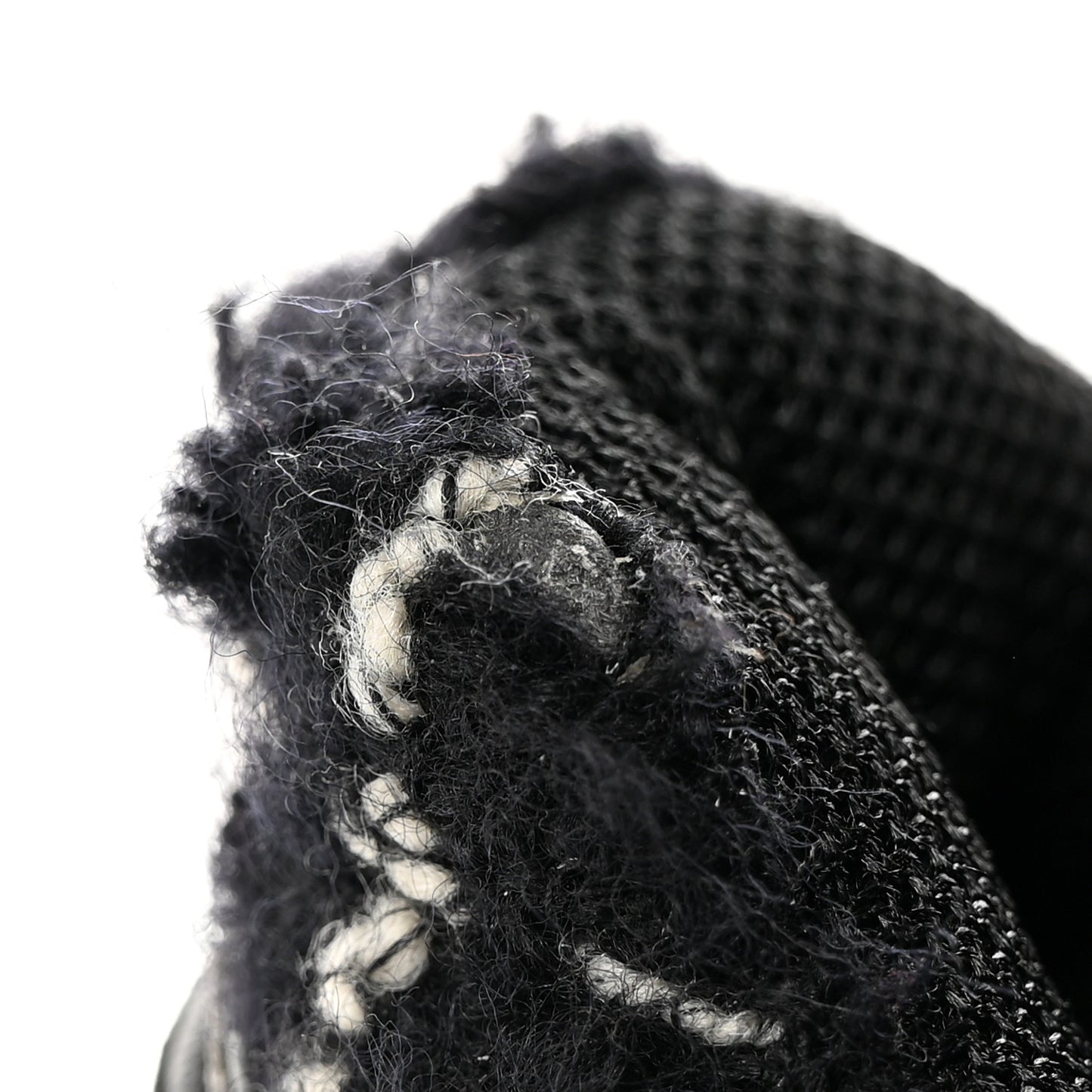 Tweed Suede Goatskin CC Sneakers 39 Black White