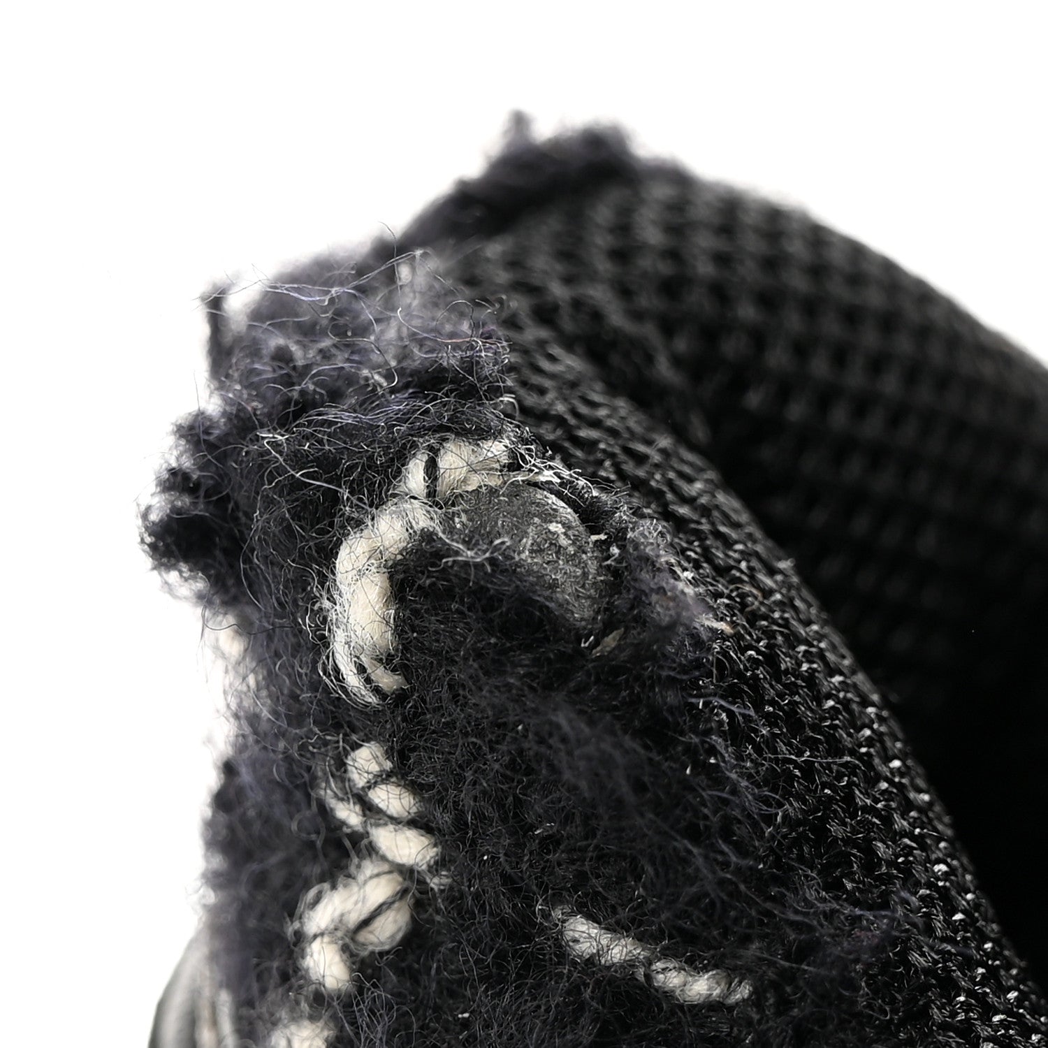 Chanel Tweed Suede Goatskin CC Sneakers 39 Black White 9 of 22