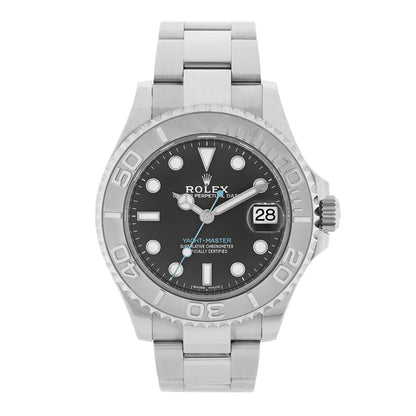 Rolex Stainless Steel Platinum 37mm Oyster Perpetual Date Yacht-Master Watch Slate 268622 1 of 4