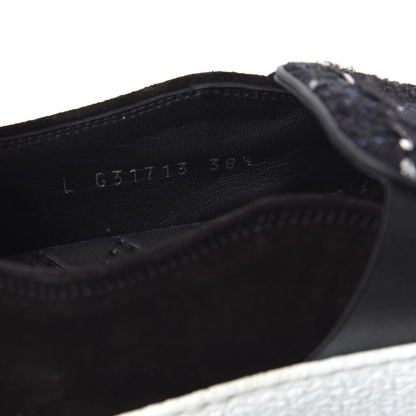 Suede Calfskin Tweed Sneakers 38.5 Black