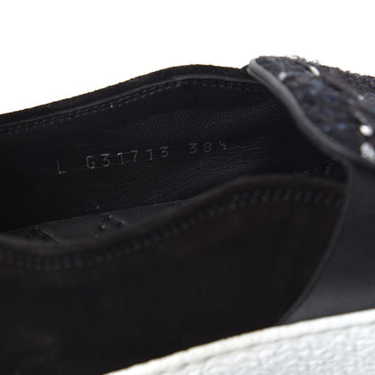 Chanel Suede Calfskin Tweed Sneakers 38.5 Black 7 of 8
