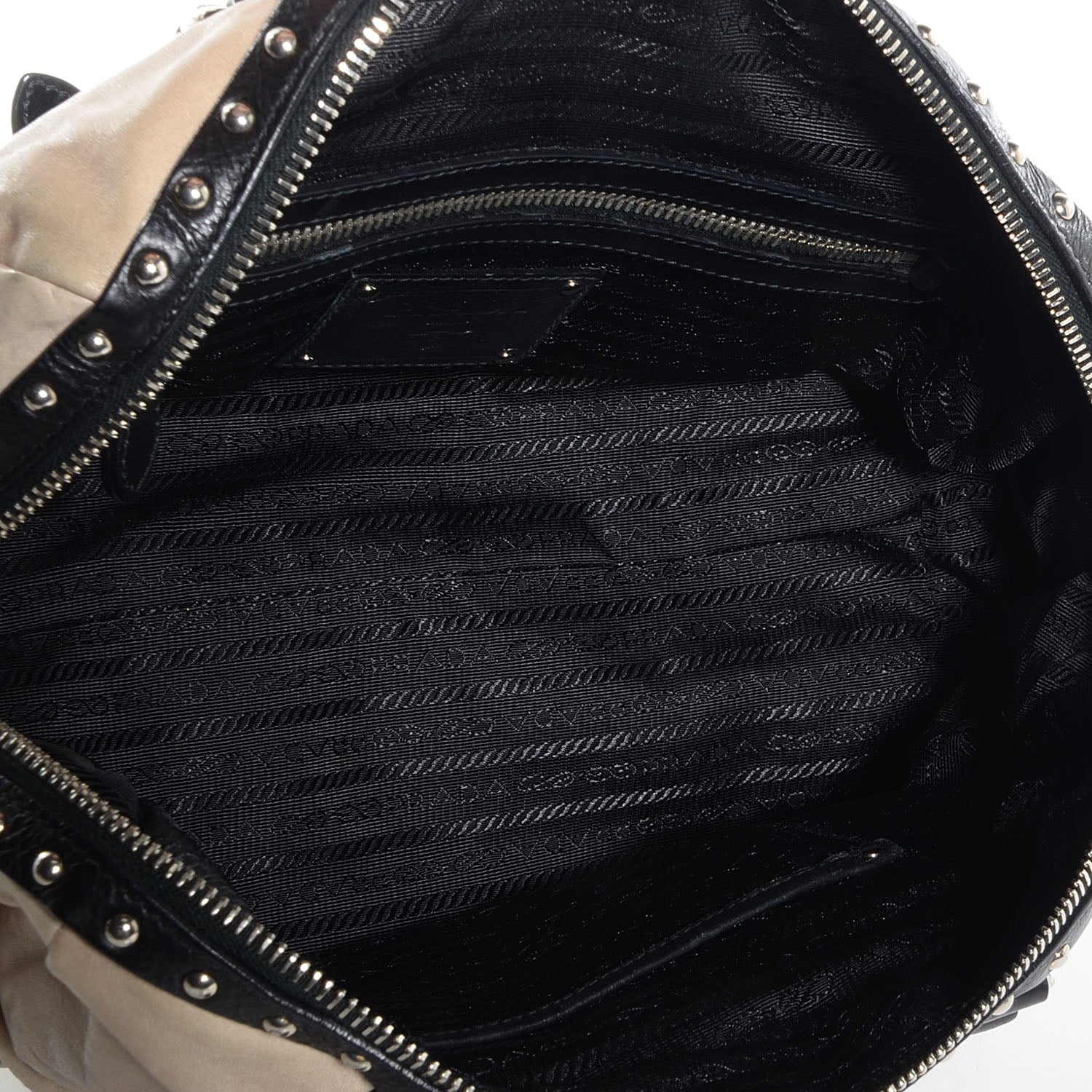Prada Nappa Small Studded Trunk Bag Talco Black 7 of 11