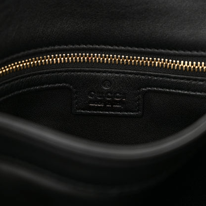 Gucci Roxy Calfskin Web Medium Blondie Shoulder Flap Bag Black 7 of 11