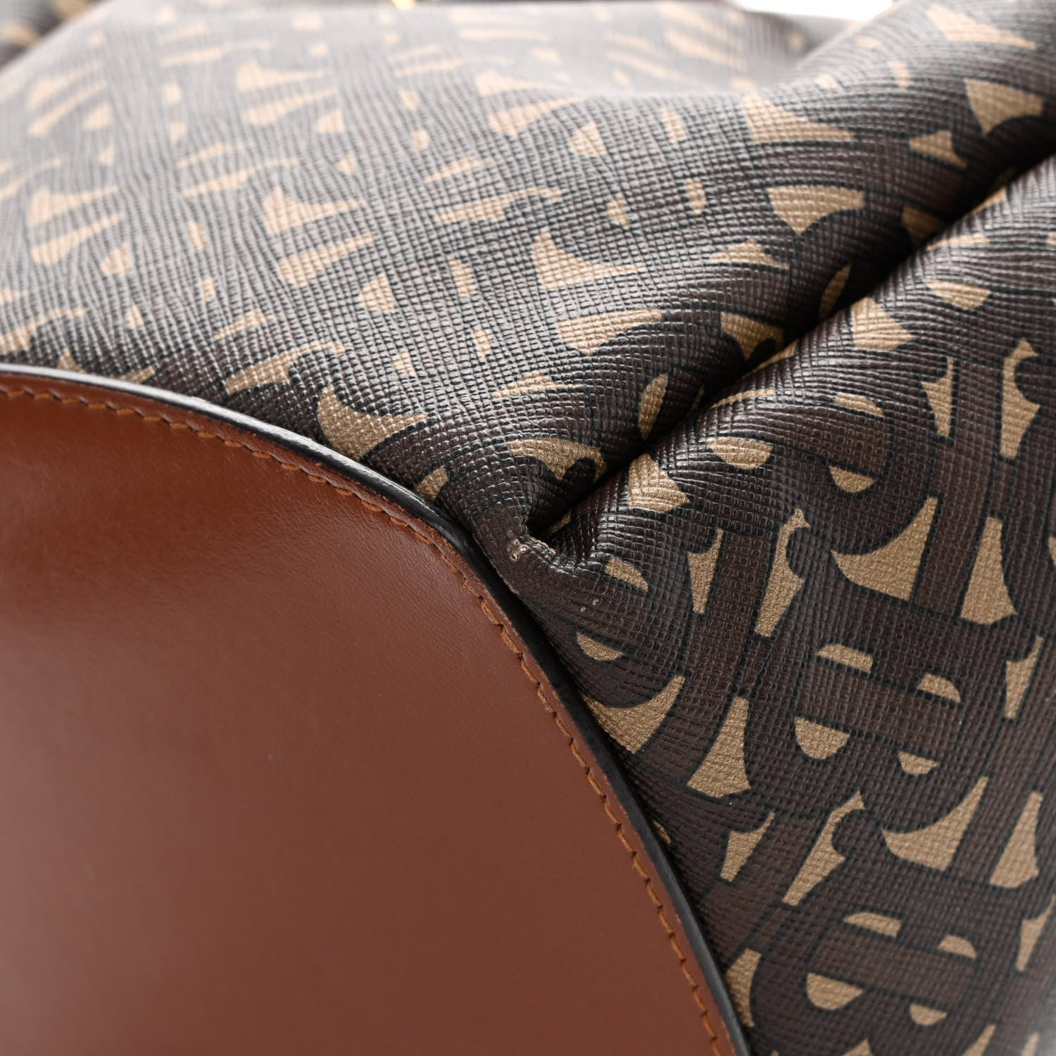 Burberry E-canvas Monogram TB Bucket Bag Bridle Brown 15 of 23
