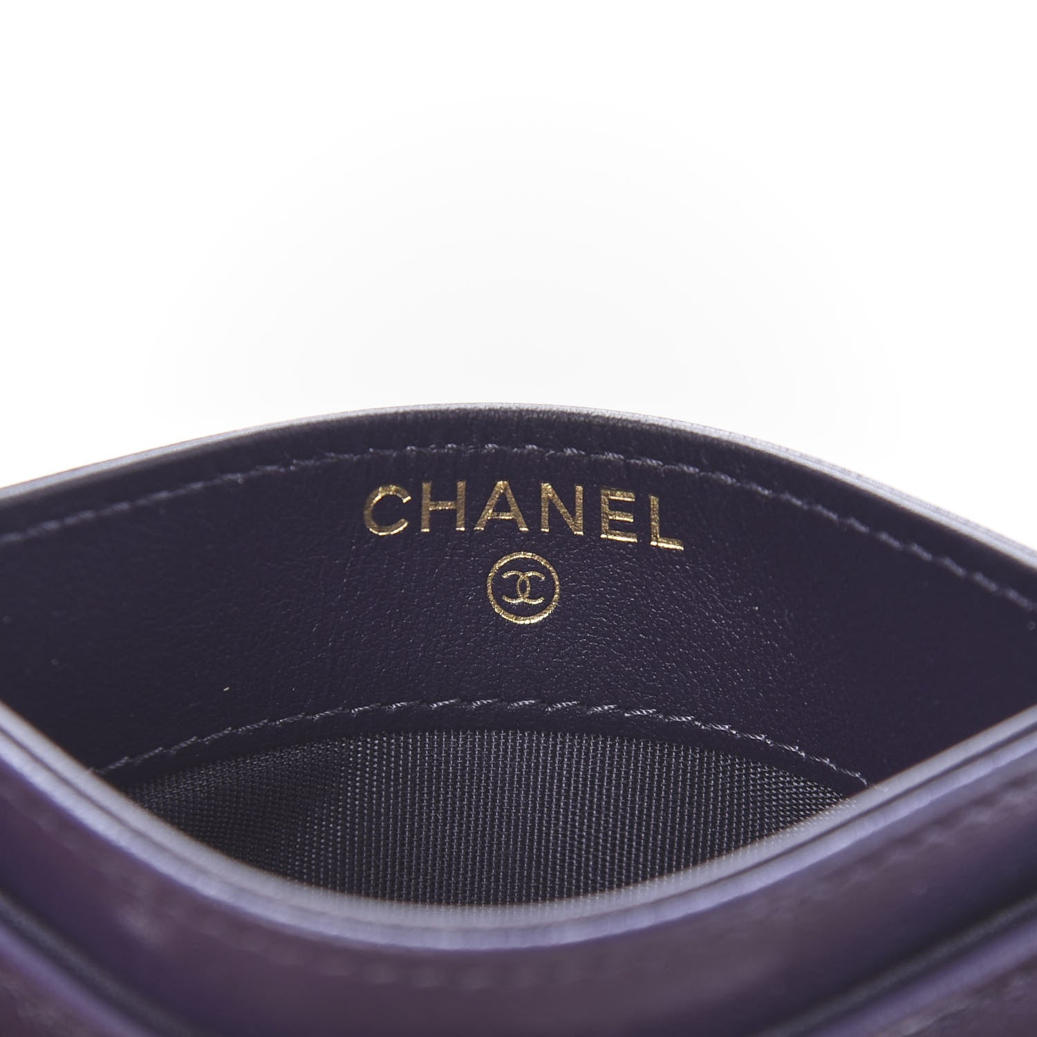 Chanel Shiny Goatskin Quilted 19 Card Holder Purple 6 of 10