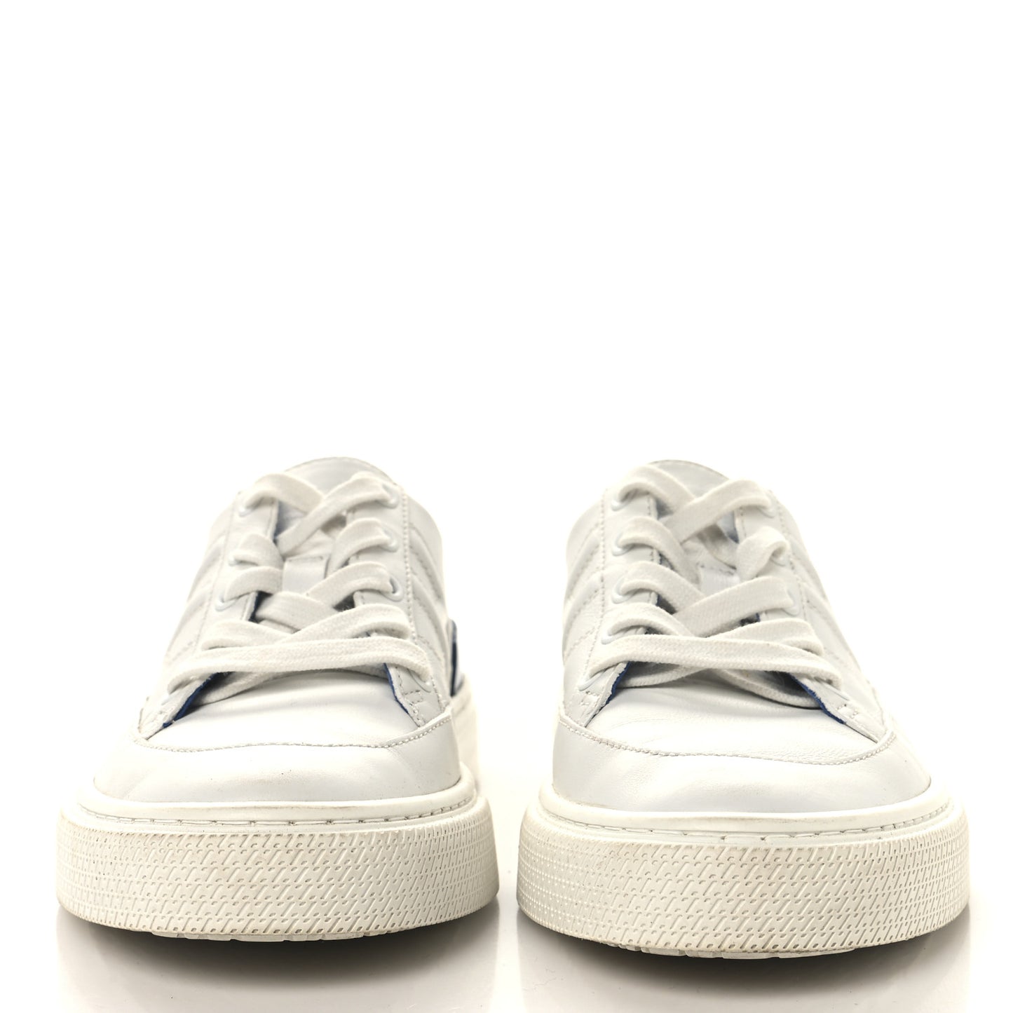 Matte Niloticus Crocodile Calfskin Deep Sneakers 37 White Bleu Bleuet