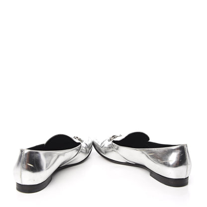 Gucci Metallic Calfskin Womens Horsebit Loafers 36 Silver 6 of 13