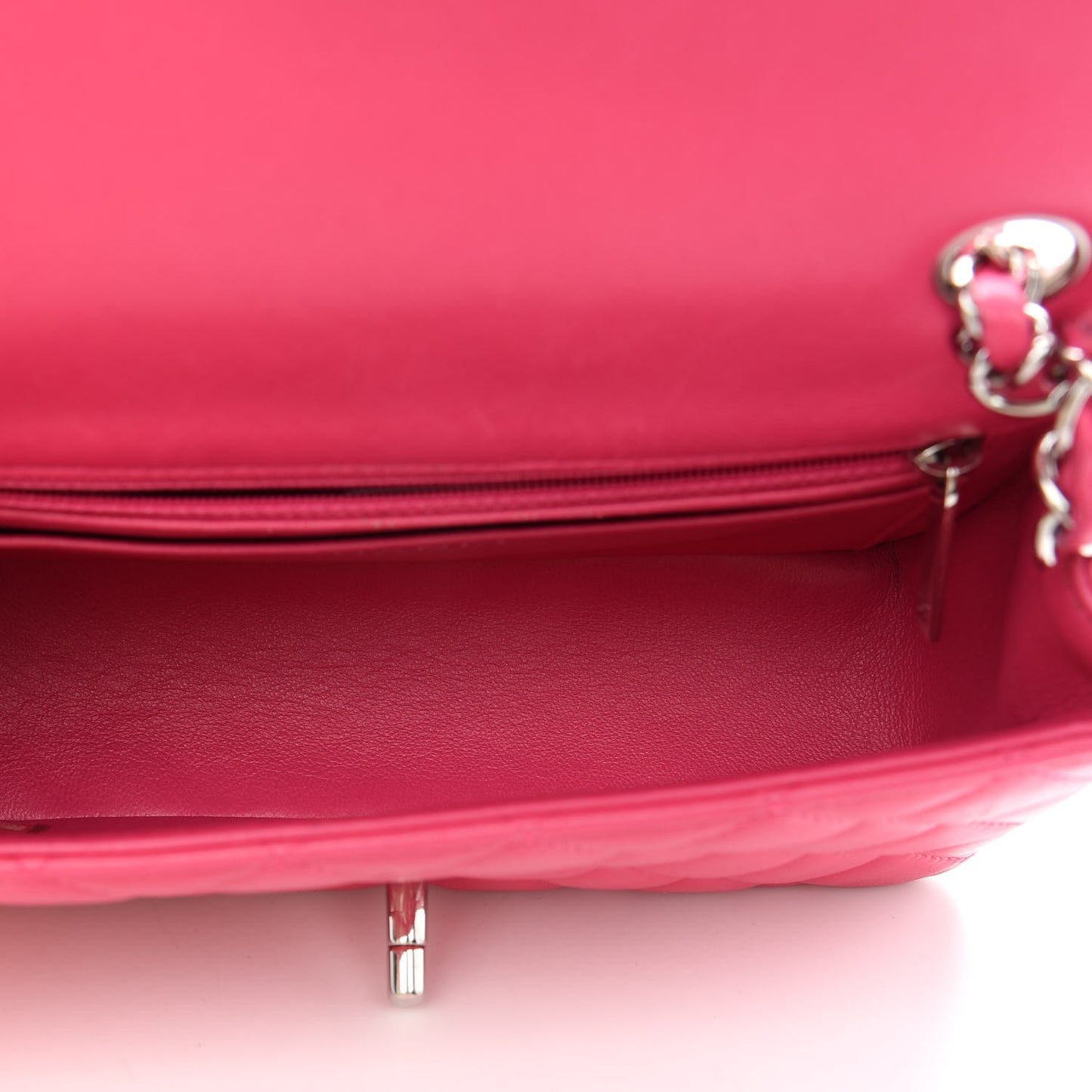 Lambskin Quilted Mini Rectangular Flap Pink