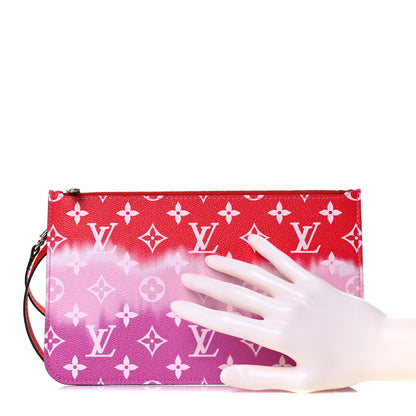 Louis Vuitton Monogram Escale Neverfull MM GM Pochette Rouge 2 of 9