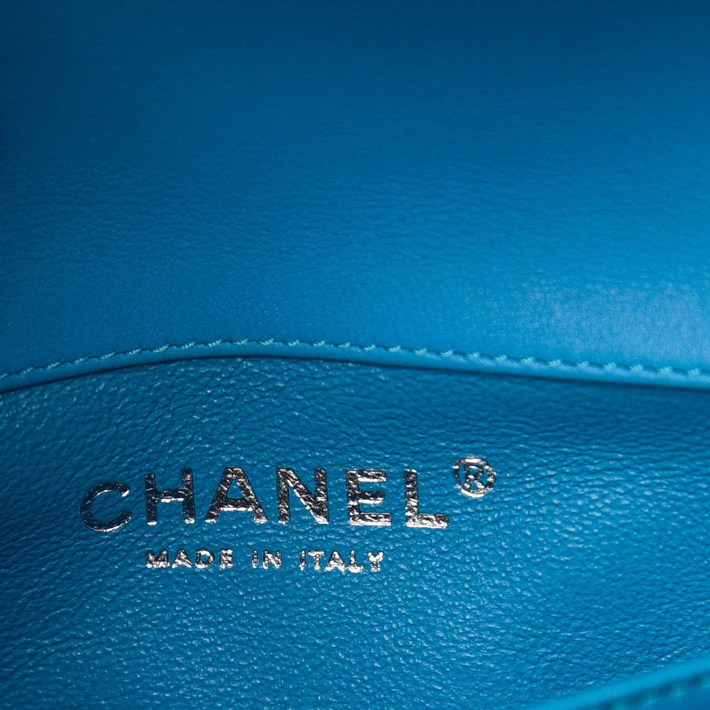 Patent Quilted Extra Mini Flap Turquoise