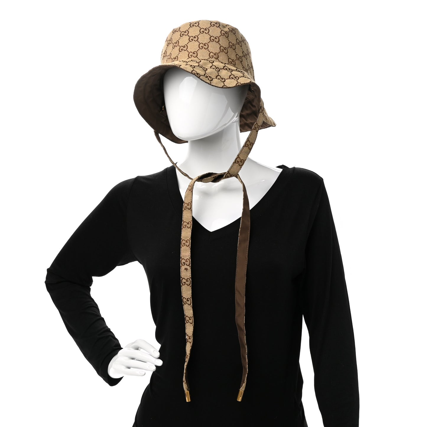 Canvas Monogram Reversible Bucket Hat M Brown