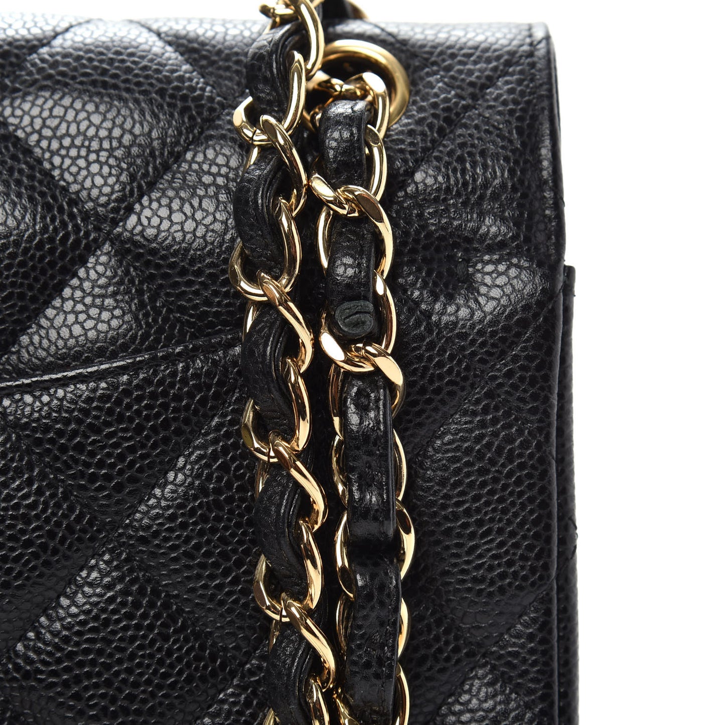Caviar Quilted Jumbo Double Flap Black