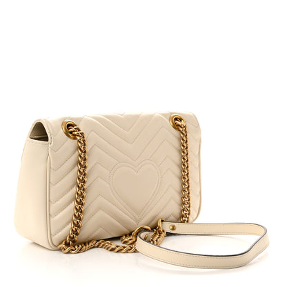 Gucci Calfskin Matelasse Small GG Marmont Shoulder Bag White 3 of 10