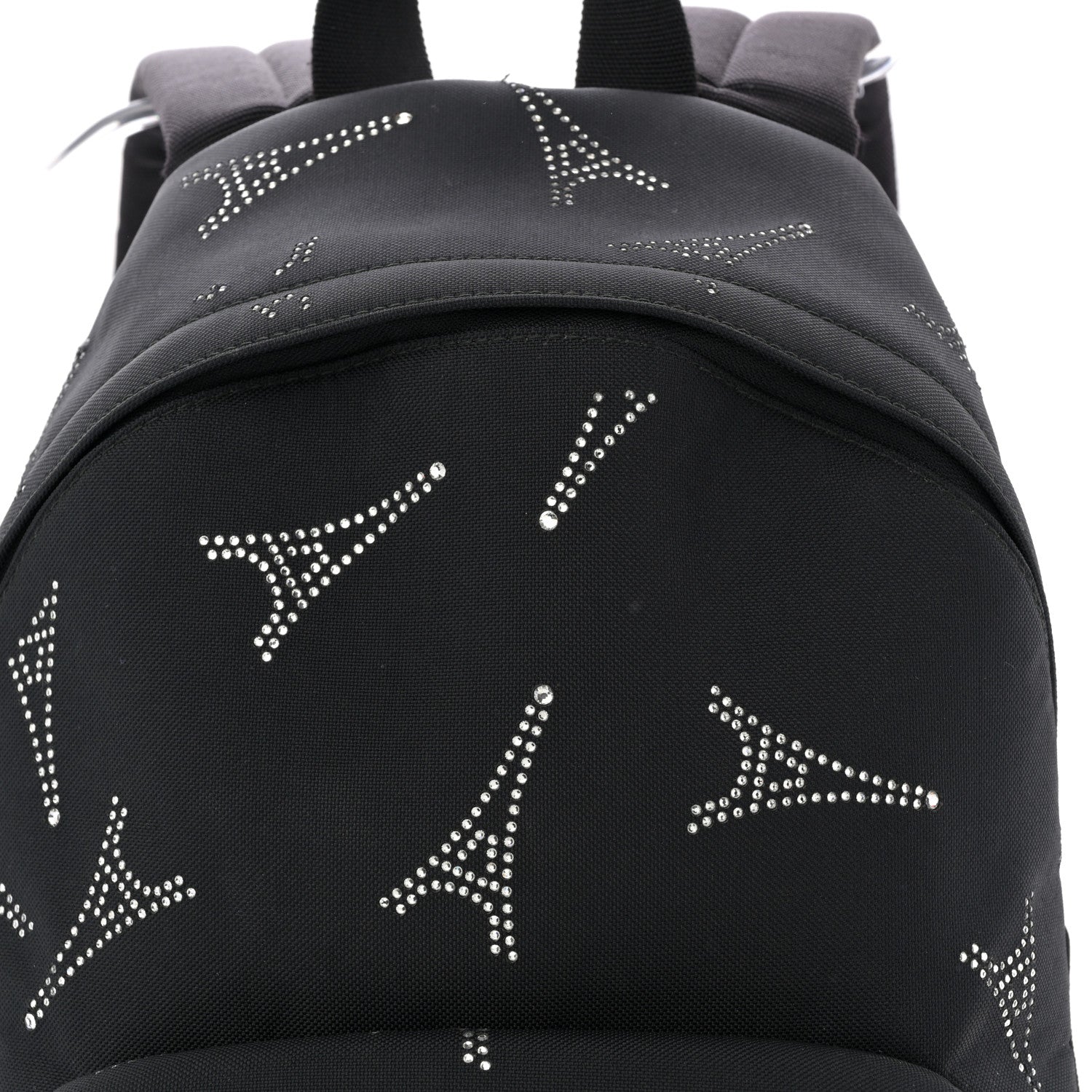 Balenciaga Canvas Crystal Embellished Eiffel Tower Explorer Backpack S Black 7 of 10