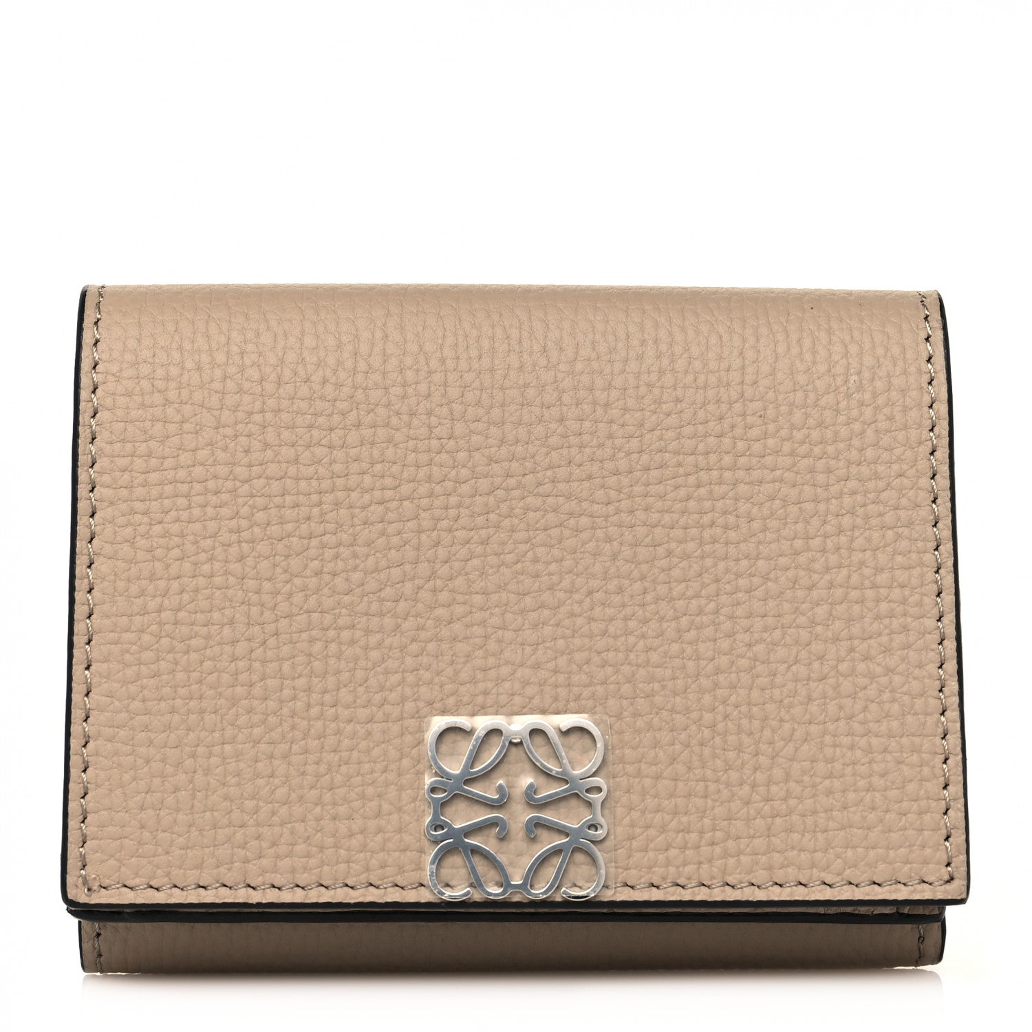 Loewe Pebble Grain Calfskin Anagram Small Vertical Wallet Sand 1 of 9