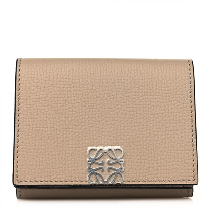 Loewe Pebble Grain Calfskin Anagram Small Vertical Wallet Sand 1 of 9