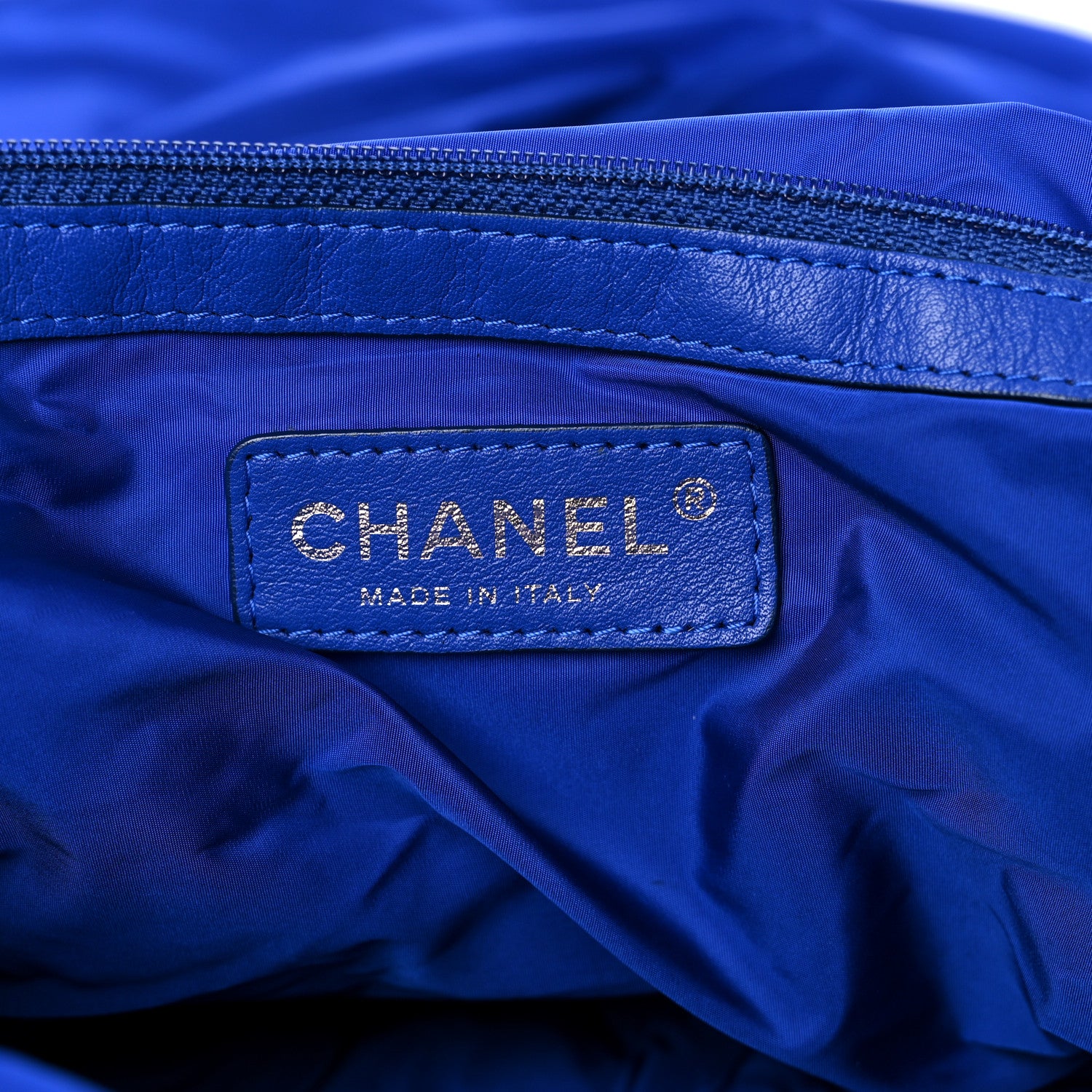 Chanel Nylon Vertical Quilted Jumbo Flap Cobalt Blue 7 of 10