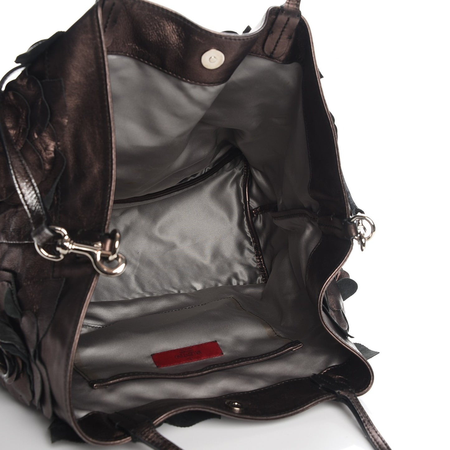 Metallic Nappa Floral Tote