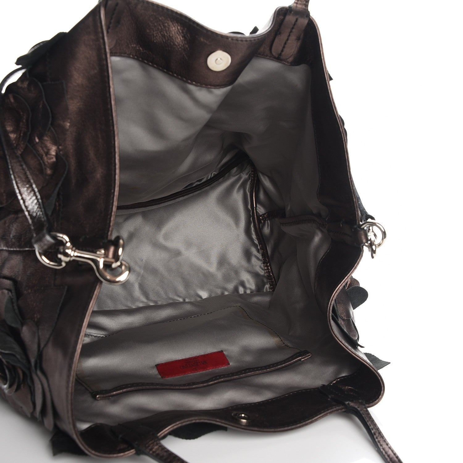 Valentino Garavani Metallic Nappa Floral Tote 6 of 10
