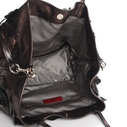 Valentino Garavani Metallic Nappa Floral Tote 6 of 10