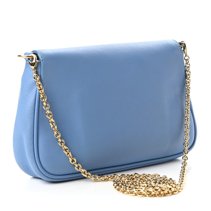 Fendi Vitello Flamingo Enamel Fendista Pouchette Crossbody Blue 3 of 11