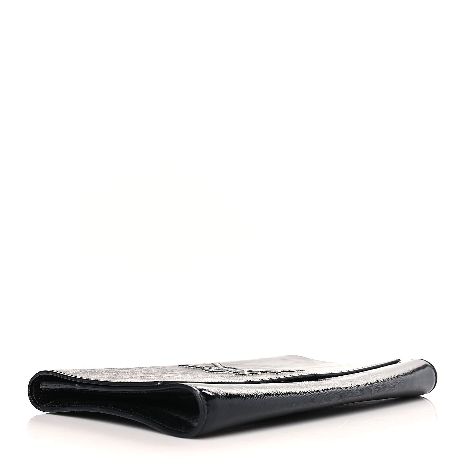 Saint Laurent Textured Patent Monogram Large Belle De Jour Clutch Black 4 of 8