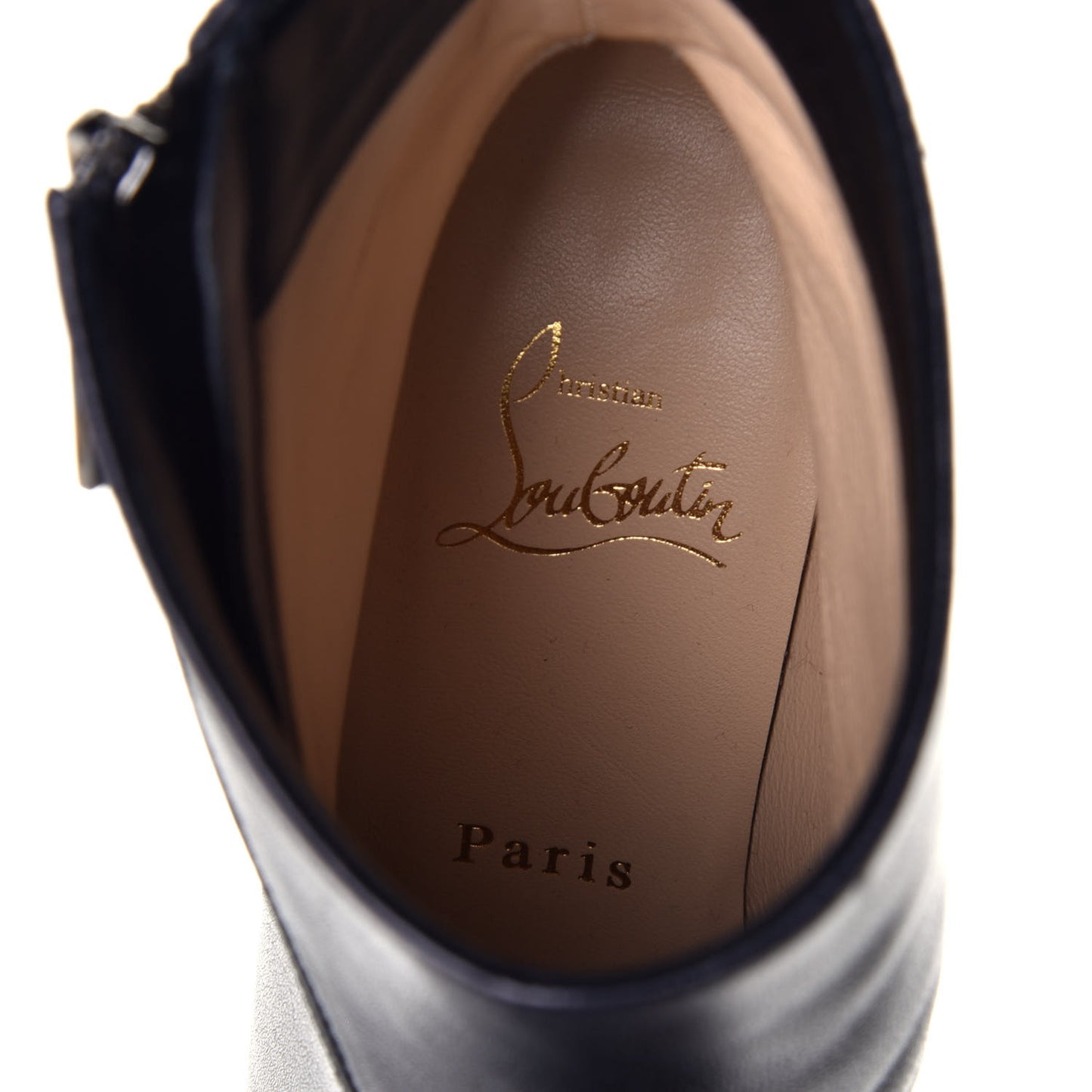 Calfskin Birgitta 100 Zip Around Ankle Bootie 36.5 Black